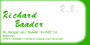 richard baader business card